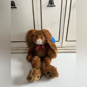 NWT Vintage Purr-fection by MJC Bunny Easter Rabbit Plush Brown Frosted Faux Fur